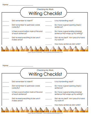 free teacher worksheet for writing