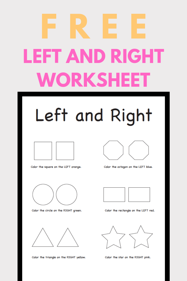 Teaching Left and Right Free Worksheet - B Honest Media