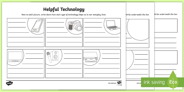 Helpful Technology Differentiated Worksheets (teacher made)