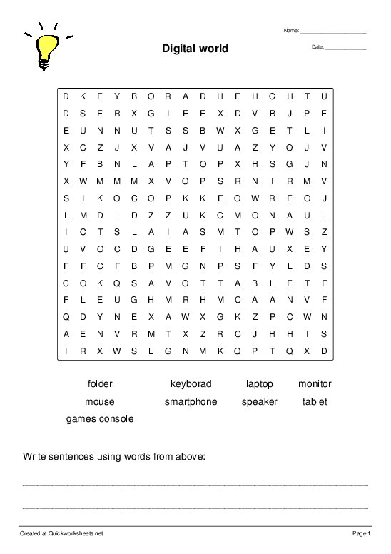 TECHNOLOGY Worksheets