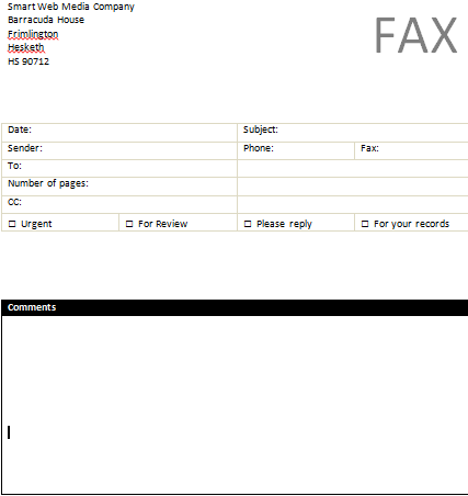 free template fax cover sheet microsoft word