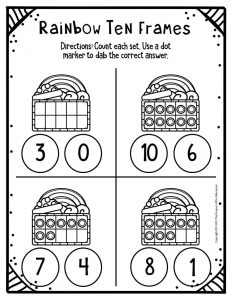 Free Rainbow Printable Ten Frame Worksheets - The Keeper of the ...