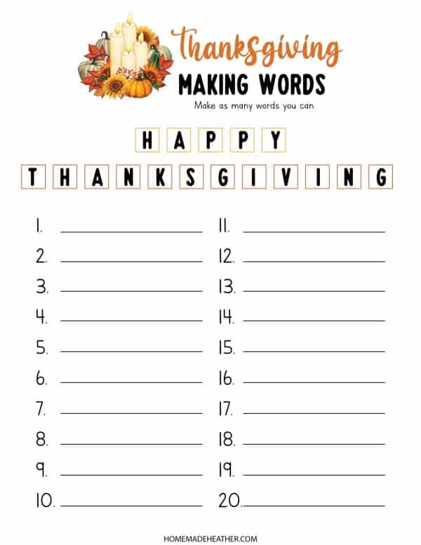 free thanksgiving curriculum