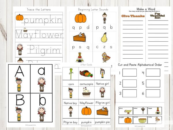 FREE Thanksgiving Worksheets for Kids
