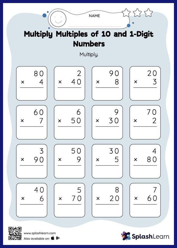 Multiplication Worksheets for 3rd Graders Online SplashLearn