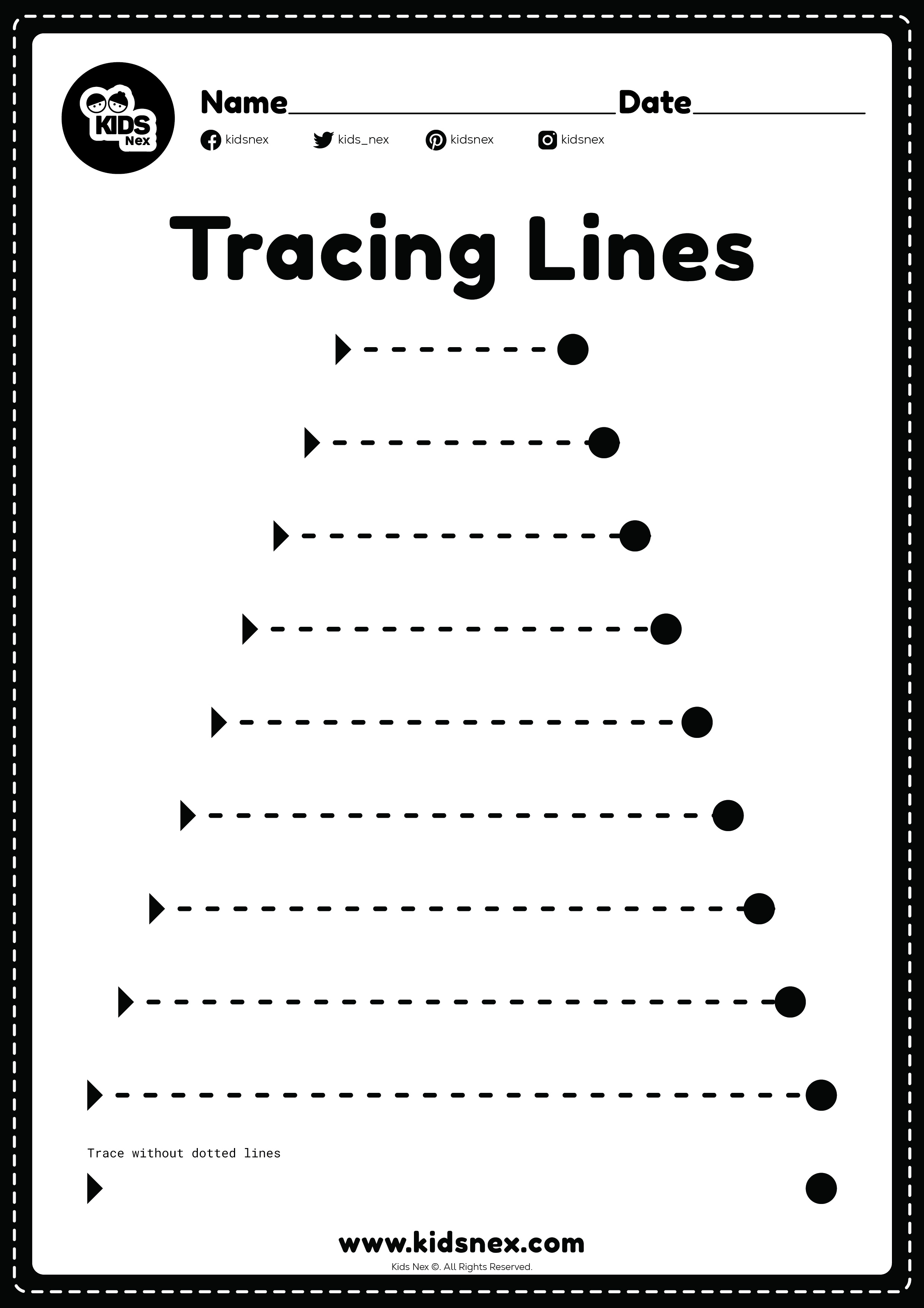 free tracing lines worksheet for preschoolers