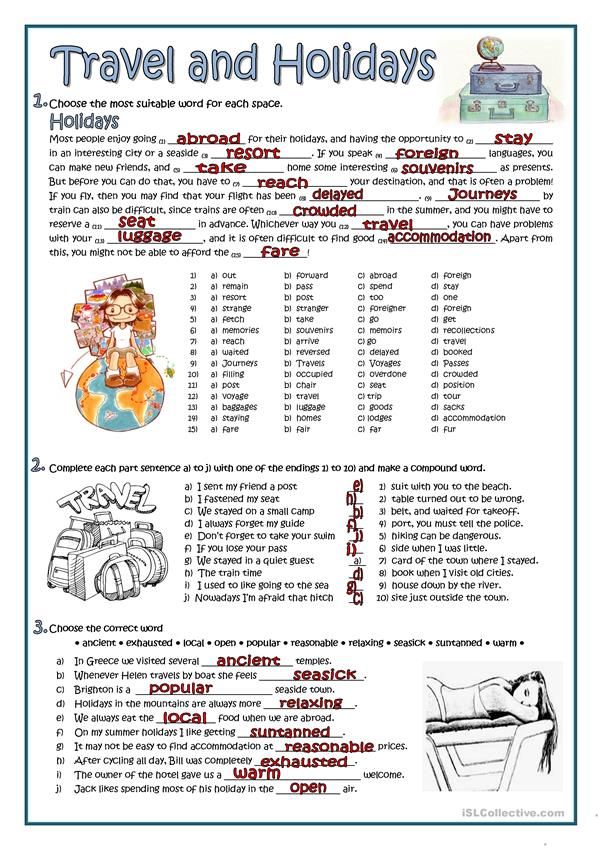 Explore the World with Free Travel and Holidays Worksheets