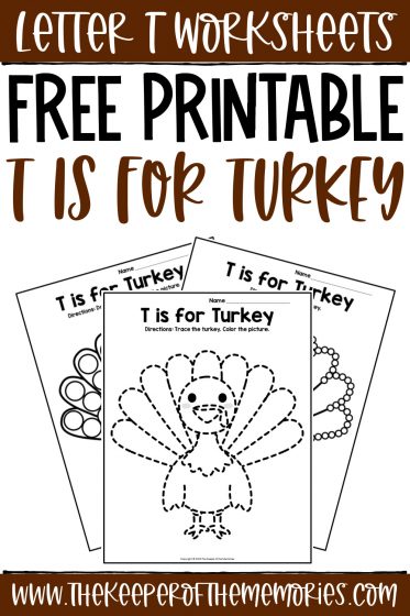 Free Printable T is for Turkey Letter T Worksheets