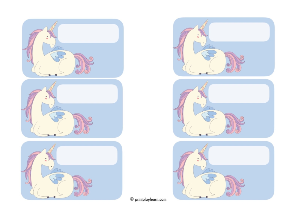 Unicorn name label - Printable Teaching Resources - Print Play Learn