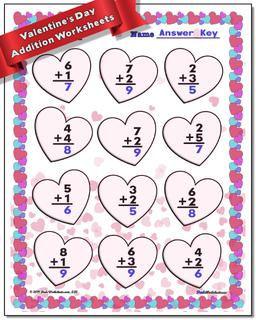 free valentine s day math worksheet