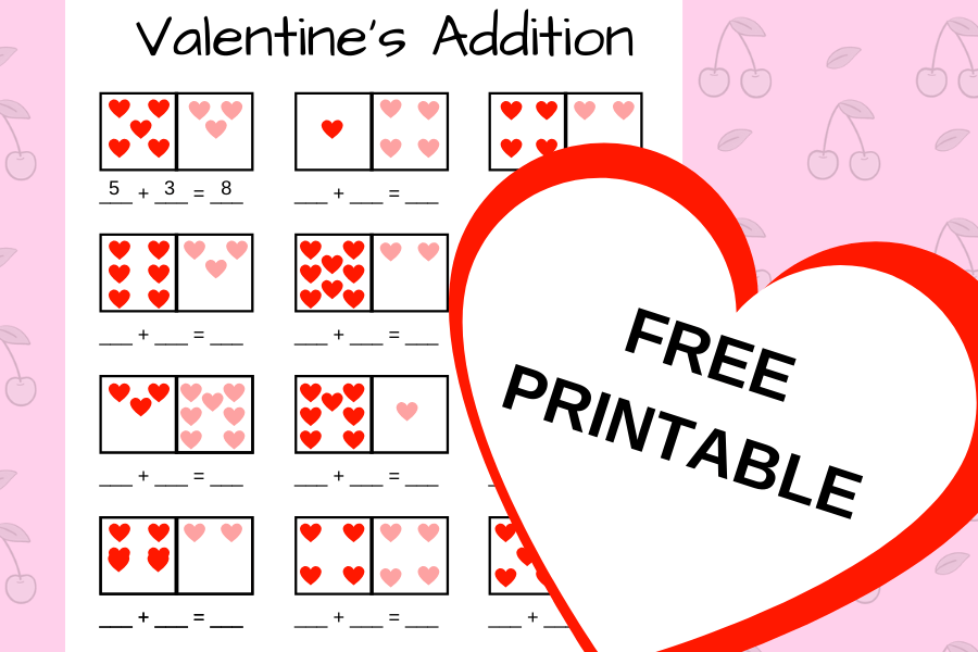 free valentine s day math worksheet