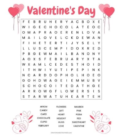 free valentines worksheet