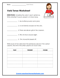 Verb Tense Worksheets