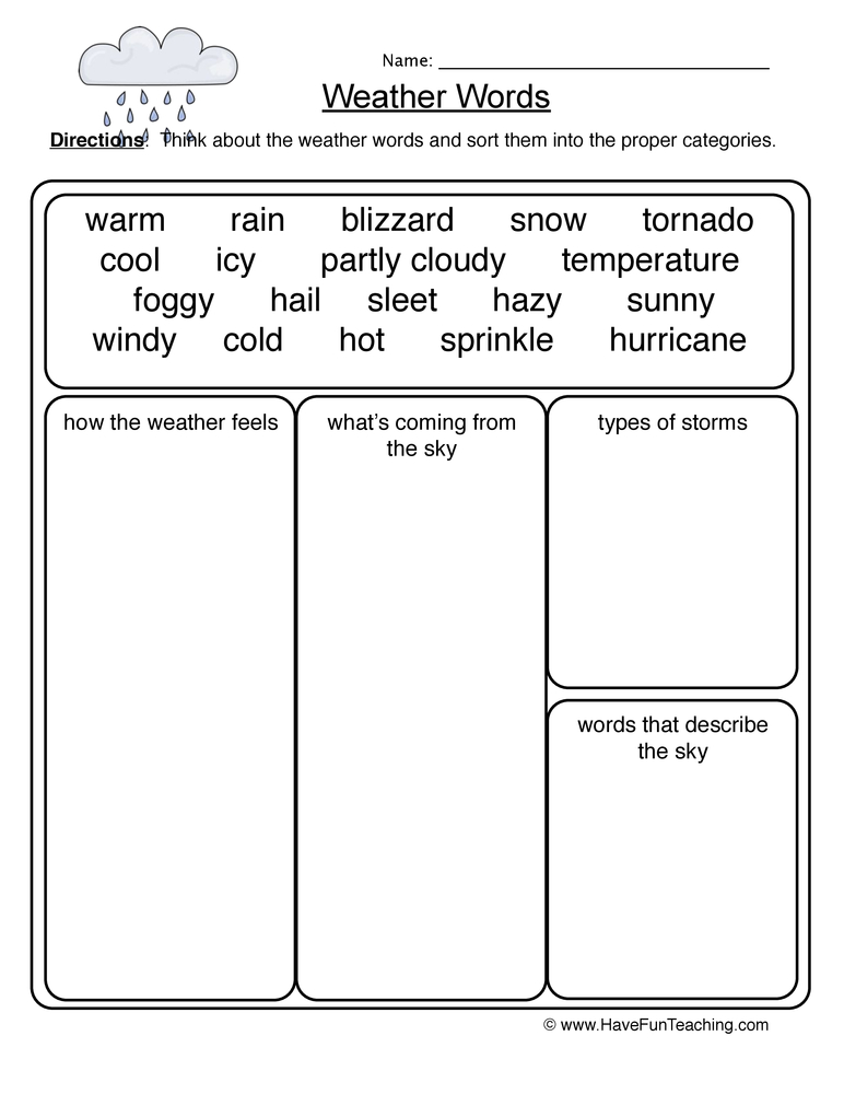 free weather worksheet