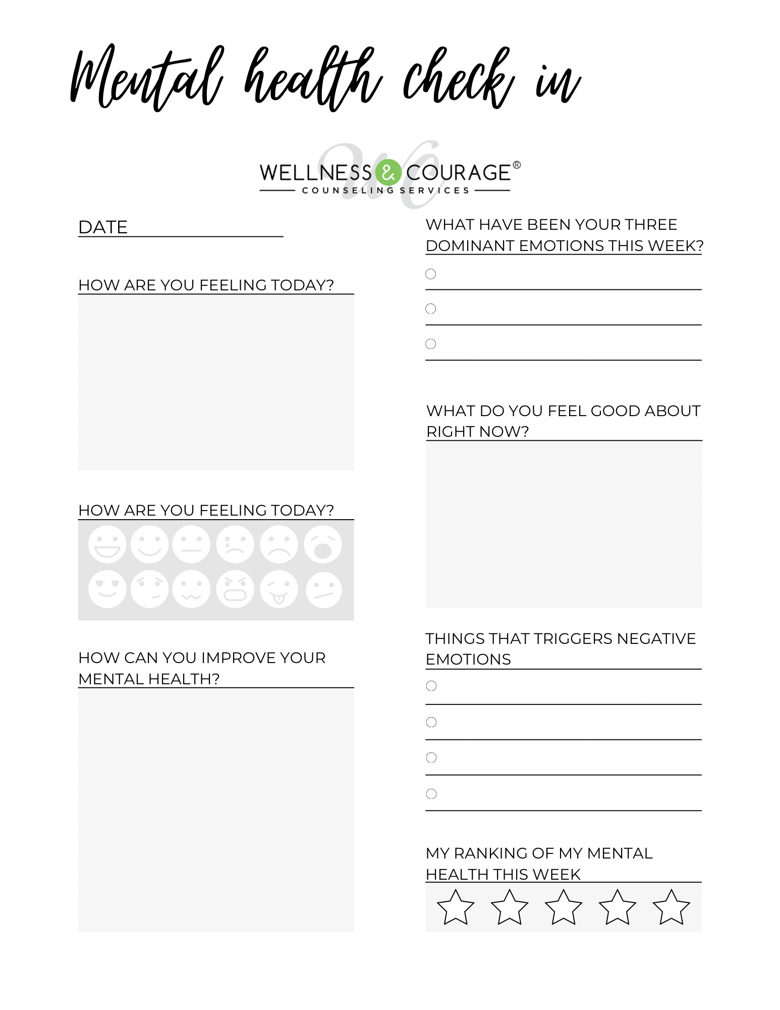 Wellness &  Courage | Self-Guided Worksheets — Wellness &  Courage