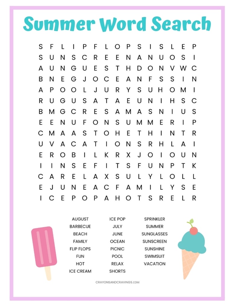 free word search worksheet