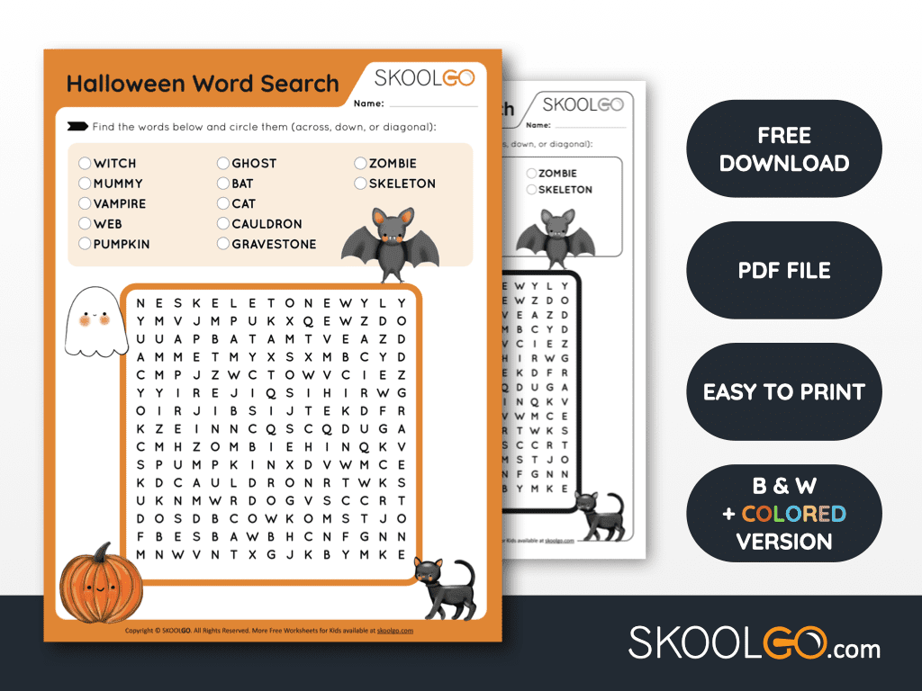 free word search worksheet