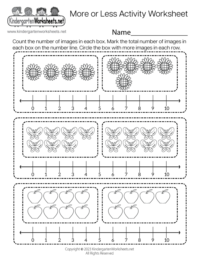 More or Less Activity Worksheet - Free Printable, Digital, &  PDF