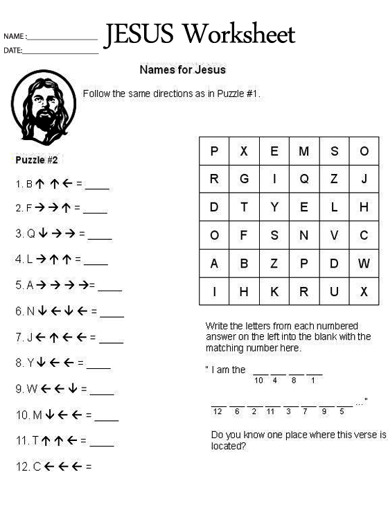 free worksheet for church
