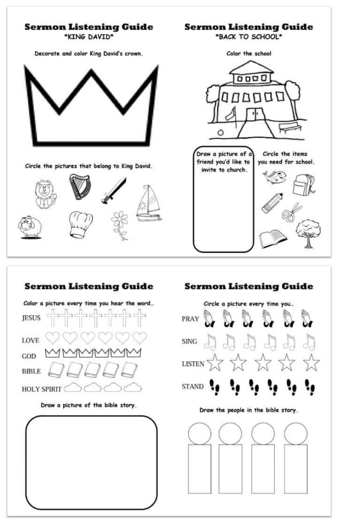 free worksheet for church