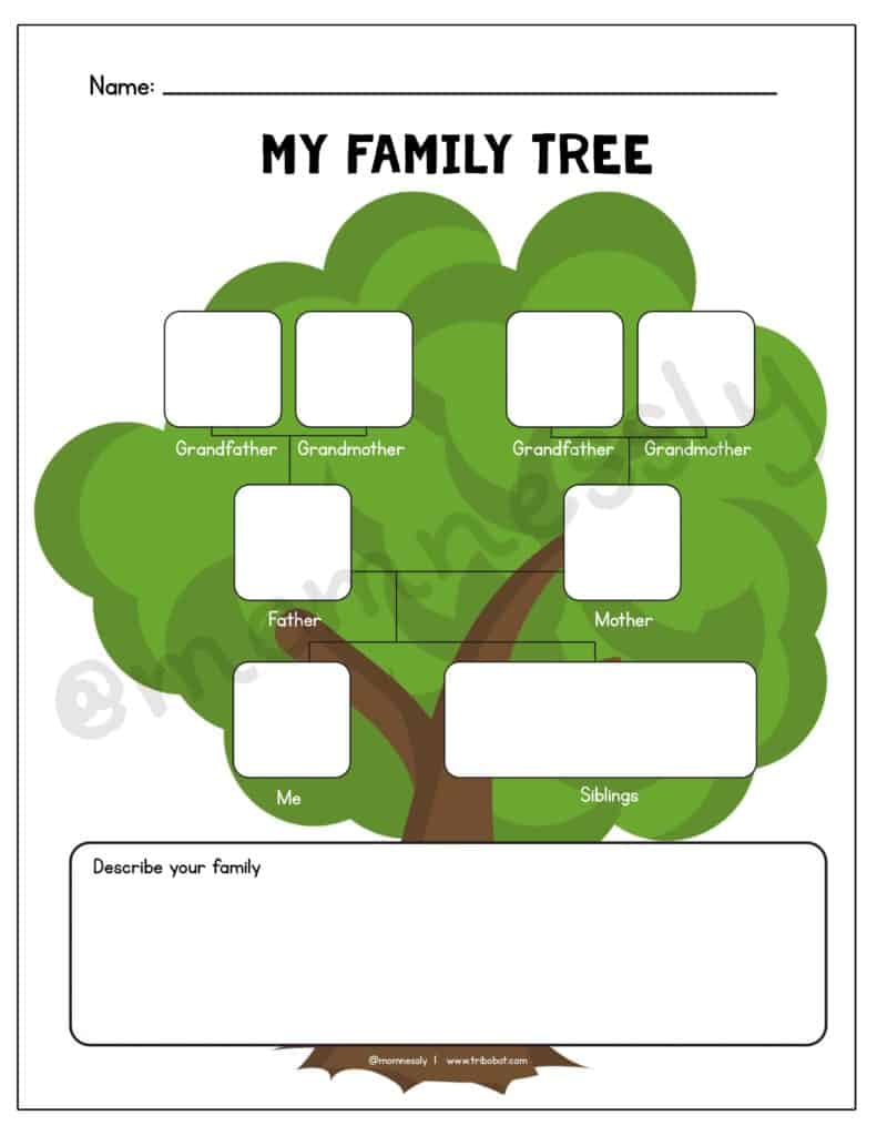 free worksheet for families