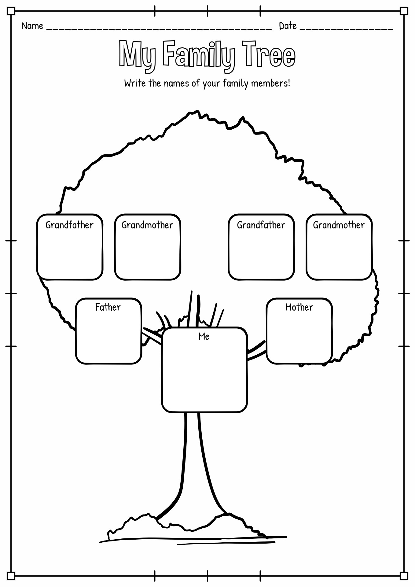 free worksheet for families