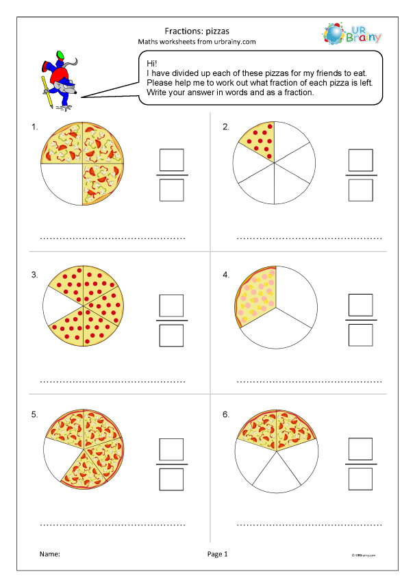free worksheet for fractions