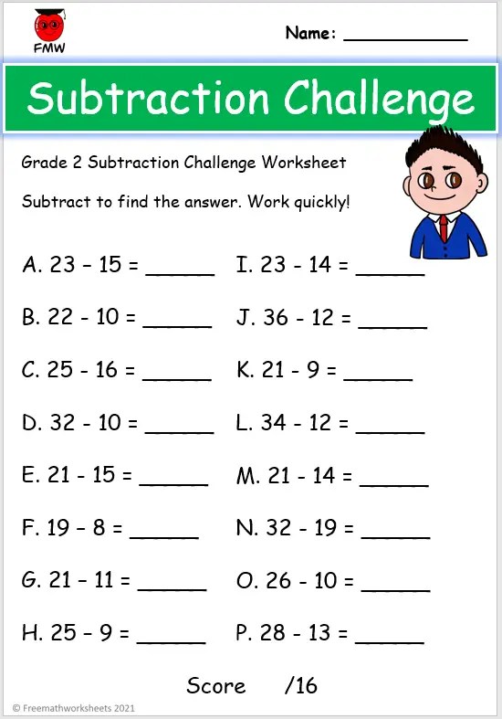 Grade 2 Subtraction Worksheets | Free Worksheets | Printables