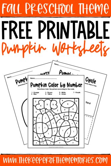 free worksheet for preschool pumpkin