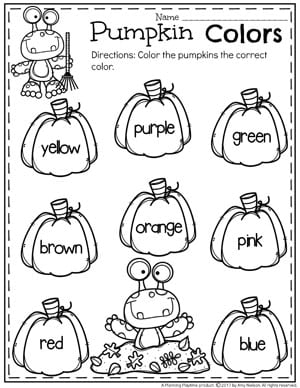free worksheet for preschool pumpkin