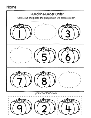 free worksheet for preschool pumpkin
