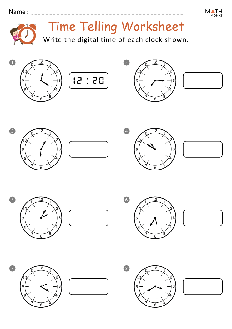 Time Worksheets | Free - CommonCoreSheets