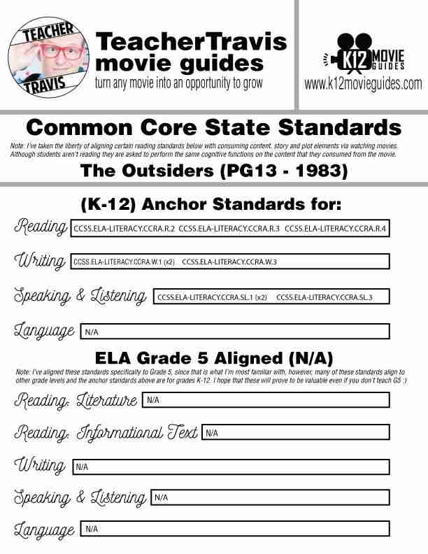 free worksheet for the outsiders