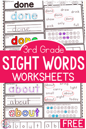 free worksheet for third graders