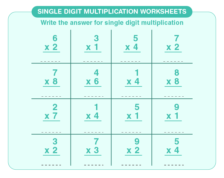 Single Digit Multiplication Worksheets | Download Free Printables ...