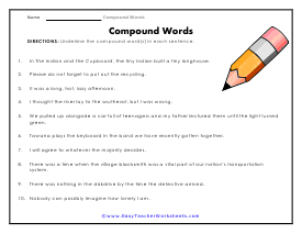 free worksheet on compound words