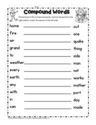 Compound Words Worksheets