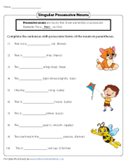 Possessive Nouns Worksheets