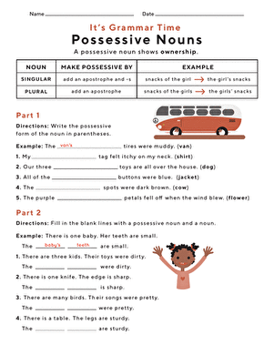 free worksheet possessive nouns