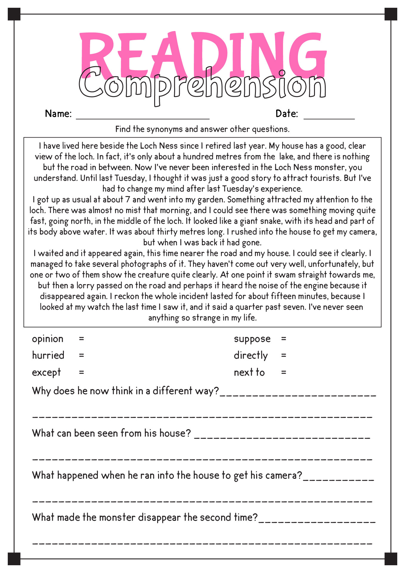 16 Comprehension Reading English Worksheets - Free PDF at ...