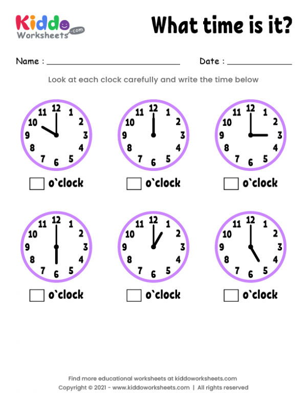 Tell the time worksheets - worksheetspack