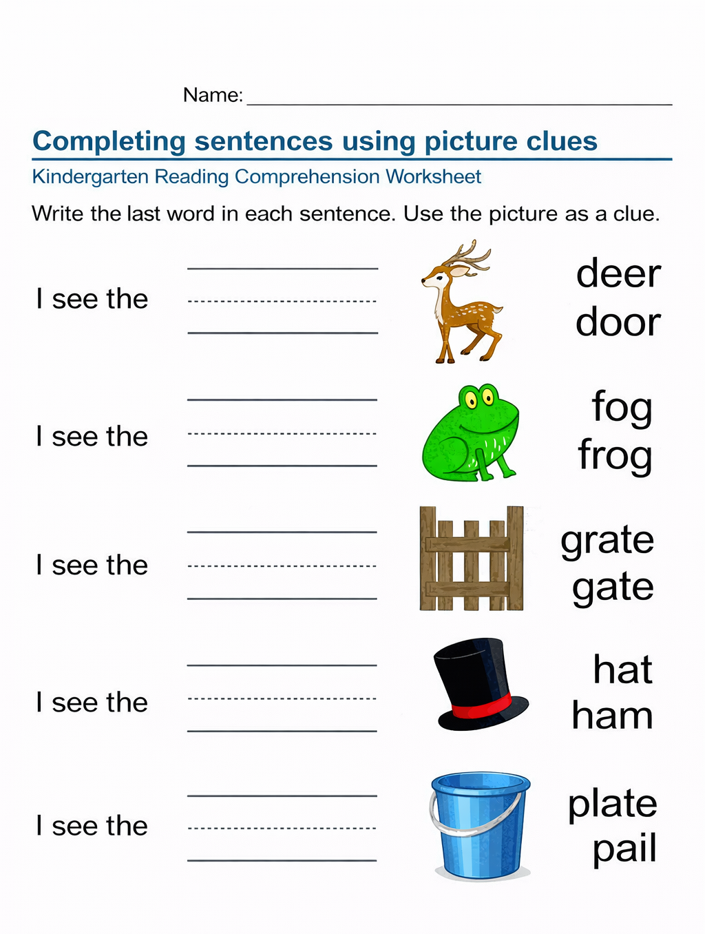 Free Preschool &  Kindergarten Worksheets | Worsheets library