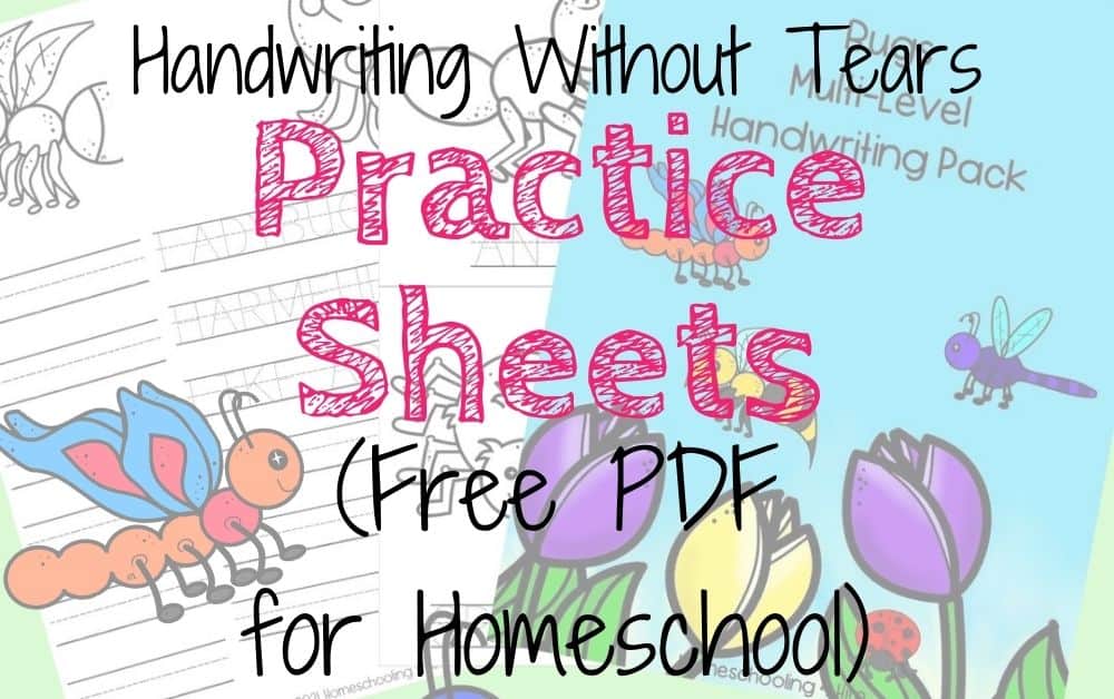 Handwriting Without Tears Practice Sheets (Free PDF for Homeschool