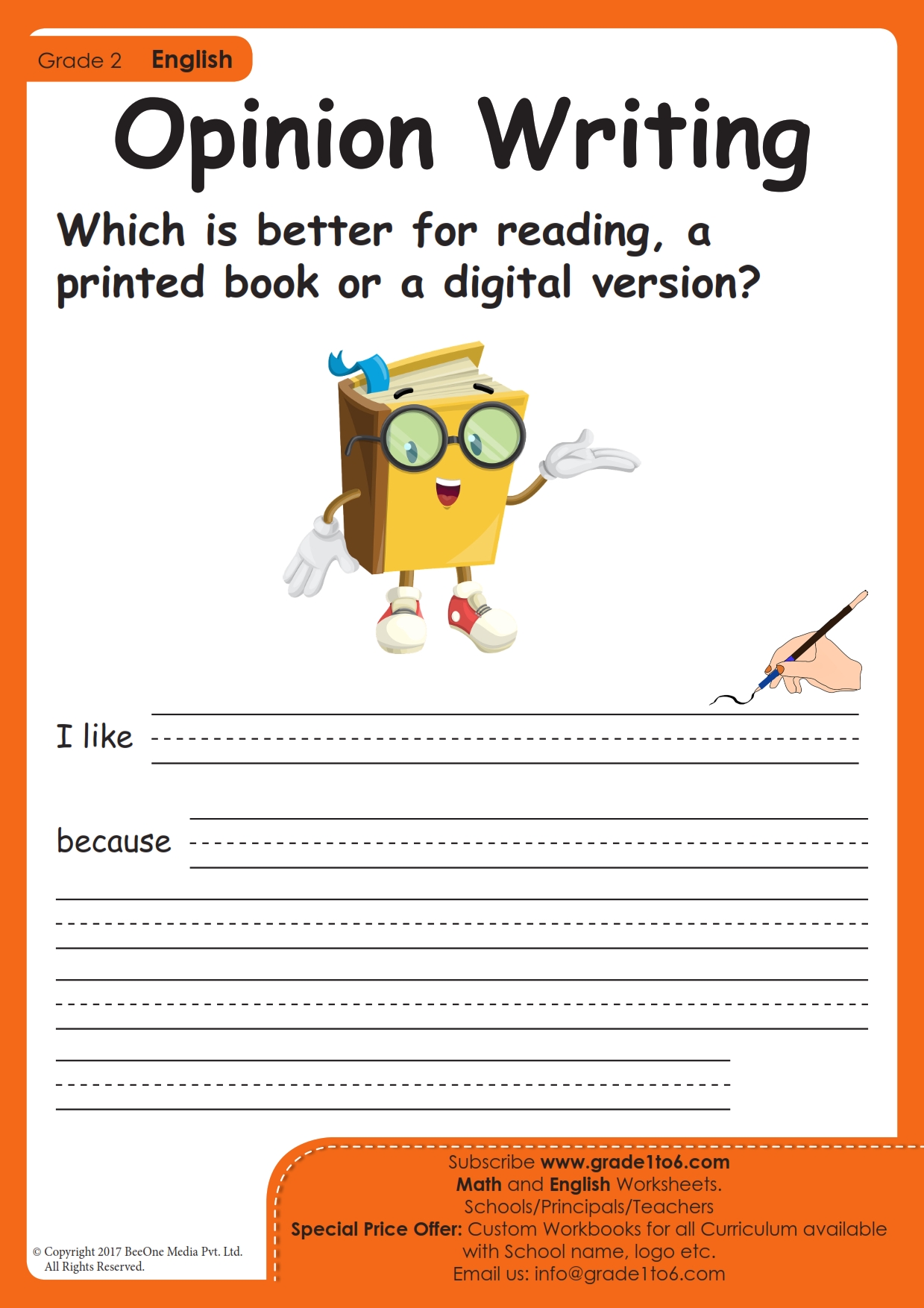 free writing worksheet for 2nd grade