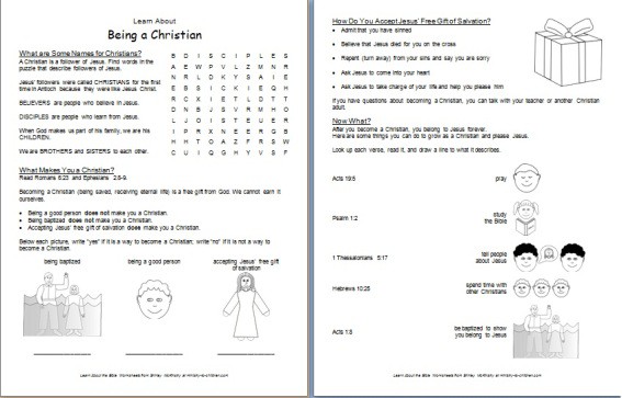 free youth bible study worksheet