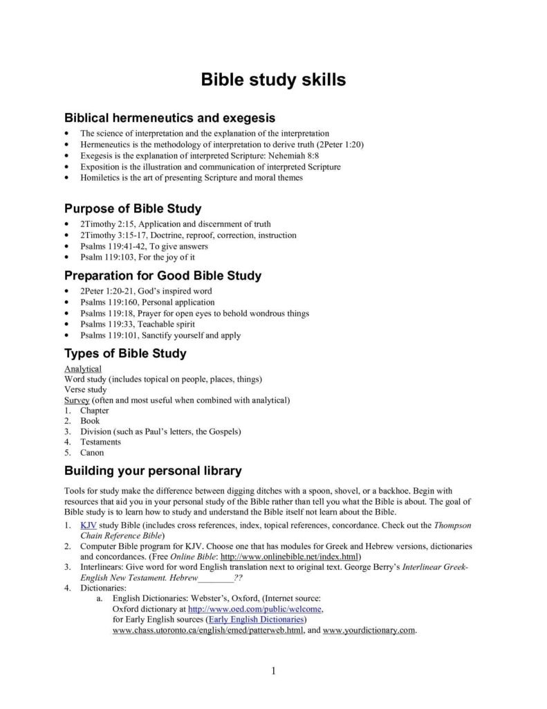 free youth bible study worksheet
