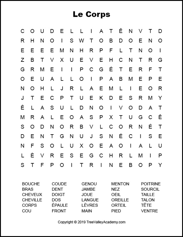 french worksheet for kids