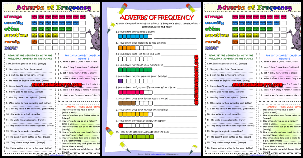 frequency worksheet