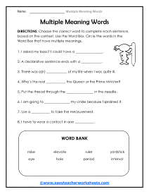 freshman language arts worksheet