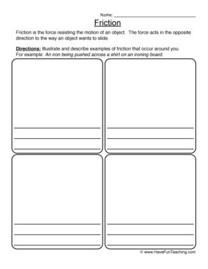 Friction Worksheet - Draw  